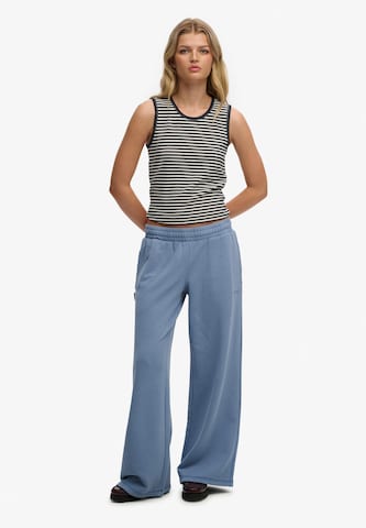 Superdry & Co Wide leg Broek 'Essential' in Blauw