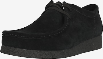 CLARKS - Sapato com atacadores 'Wallabee' em preto: frente