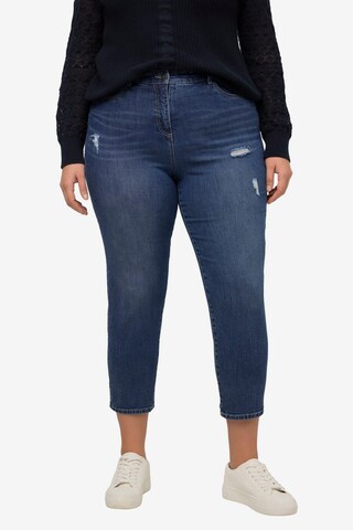 Ulla Popken Loosefit Jeans in Blauw: voorkant