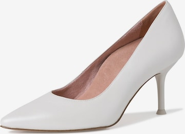 Tamaris Heart & Sole Pumps in White: front