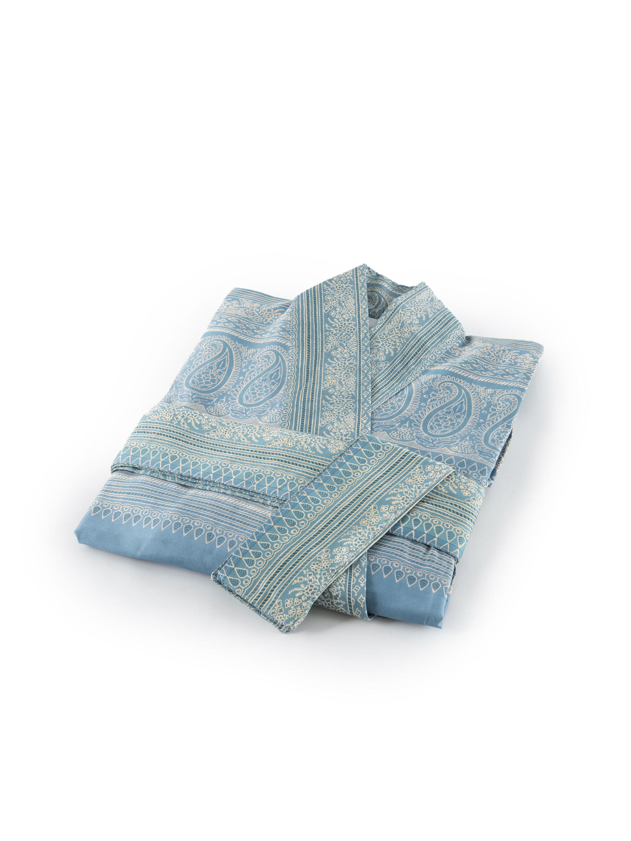 BASSETTI Kimono 'BRUNELLESCHI' aus Baumwollsatin in Blau