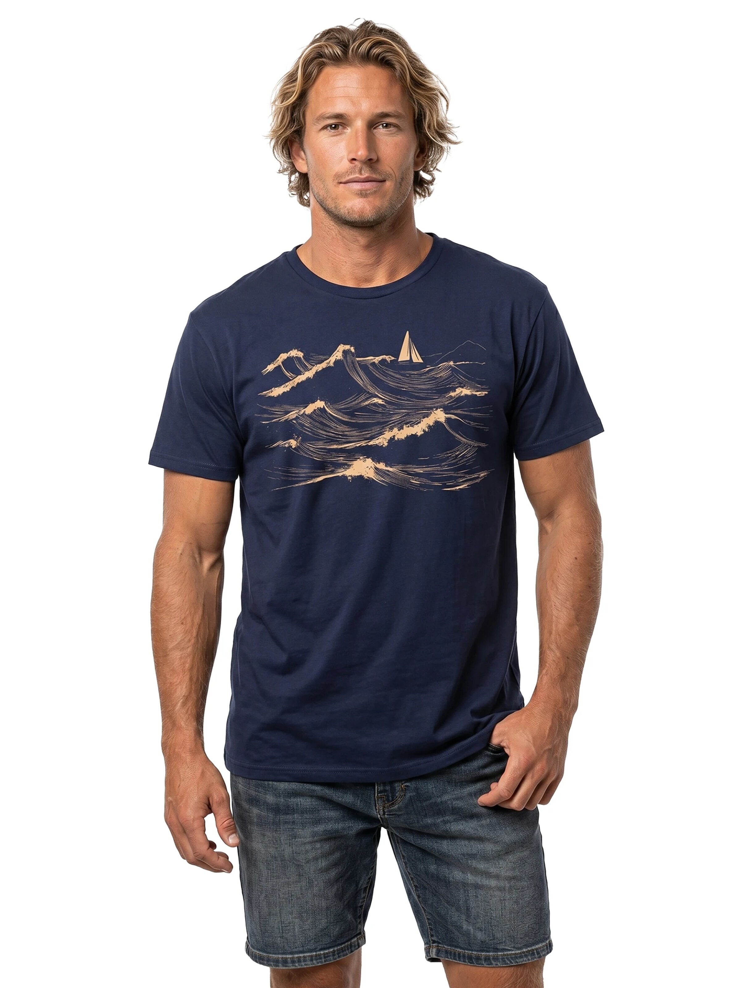 MAKAYA Shirt 'Segelboot'‌‌‌‌ in Blau