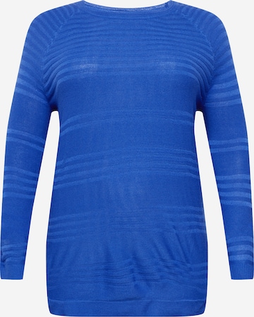 ONLY Carmakoma Pullover 'NEWAIRPLAIN' i blå: forside