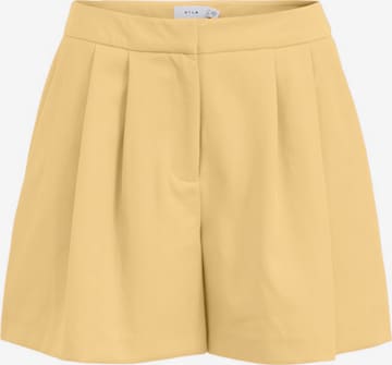 VILA Pleat-Front Pants 'Kammas' in Yellow: front