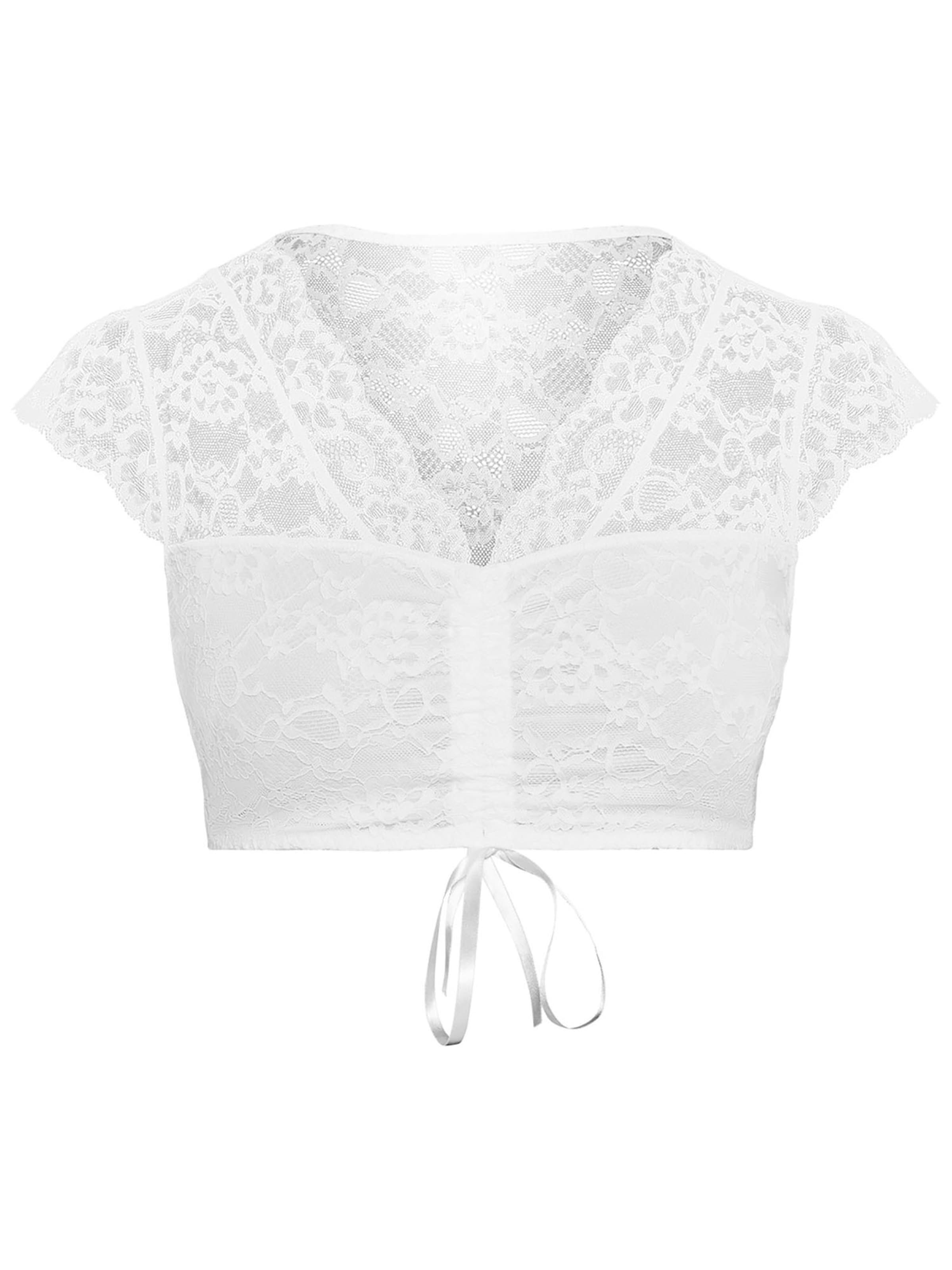 SUSA Trachtenbluse 'Wiesn-Zauber'‌‌ in Weiß: Vorderseite