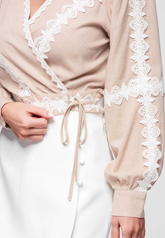 Ombre Blouse in Beige