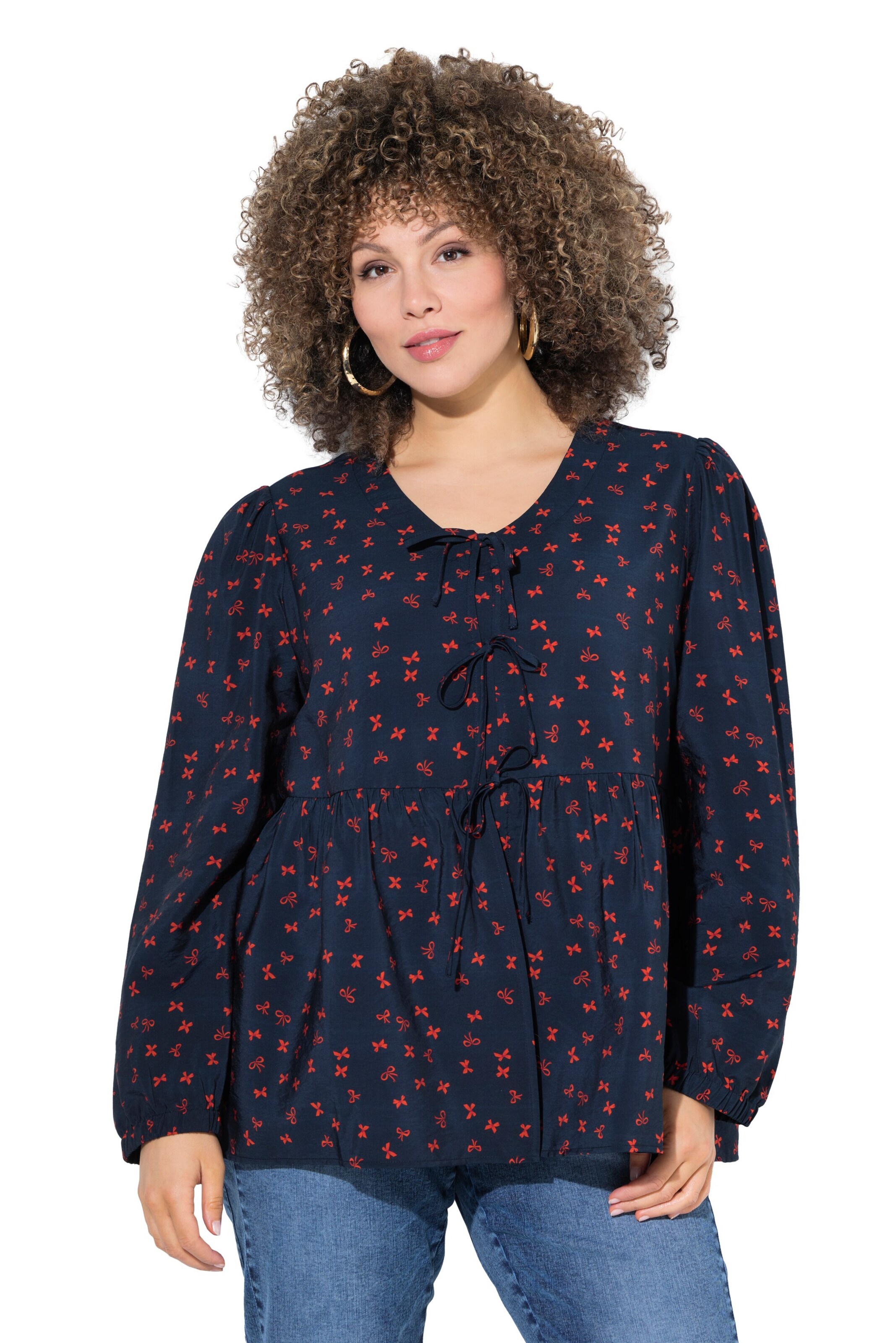 Ulla Popken Blouse in Blauw: voorkant