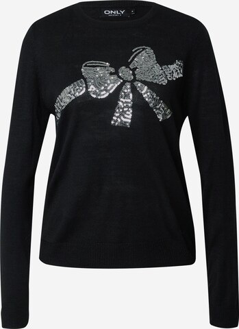 ONLY Sweater 'XMAS' in Black: front