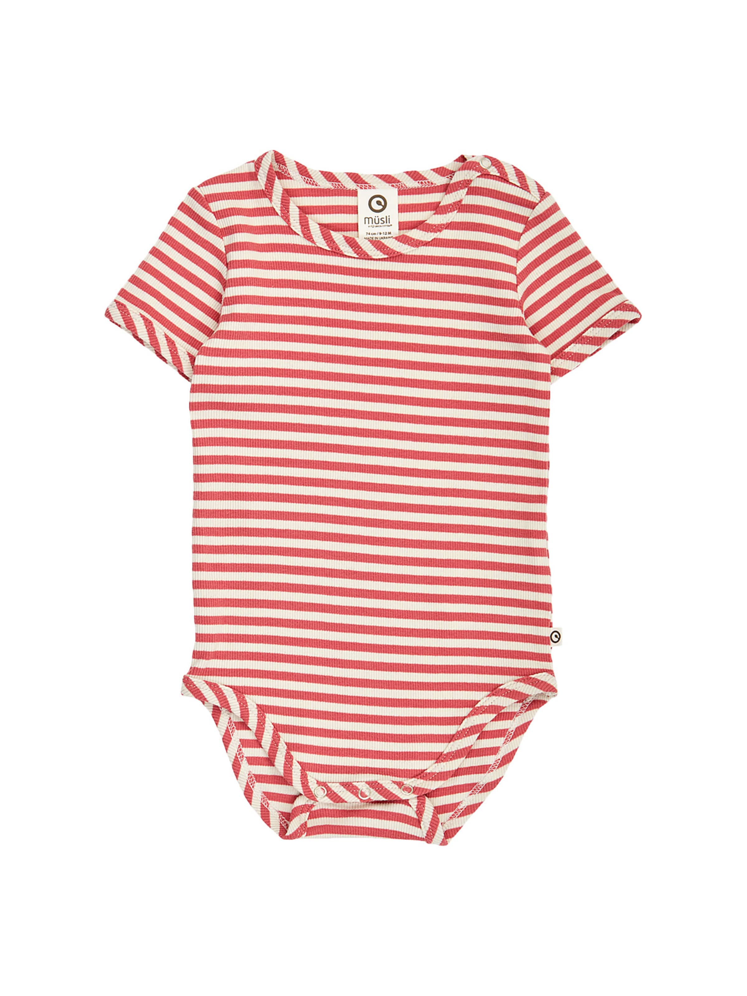 Barboteuse / body Müsli by GREEN COTTON en rouge : devant