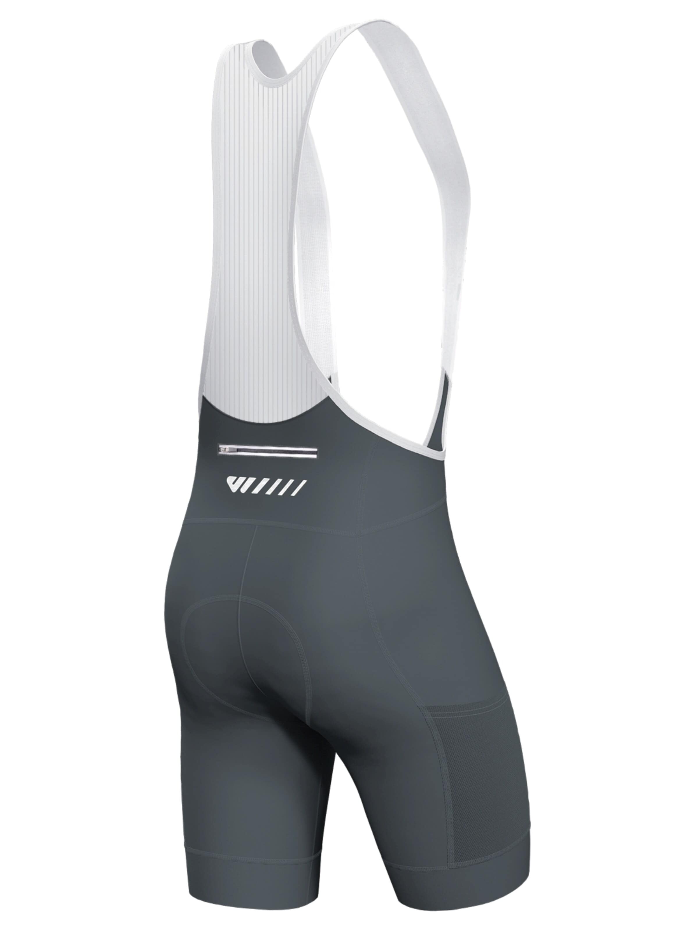 Skinny Pantalon de sport 'Wulibike Herren Radhose Bib-Shorts Grau Skin-Fit 3D-Polster 3-Taschen' WULIBIKE en gris