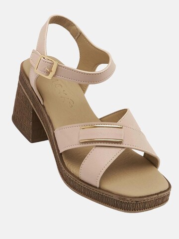 Limoya Sandals in Beige: front