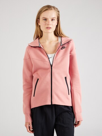 Veste de sport 'TECH FLEECE' Nike Sportswear en rouge : devant