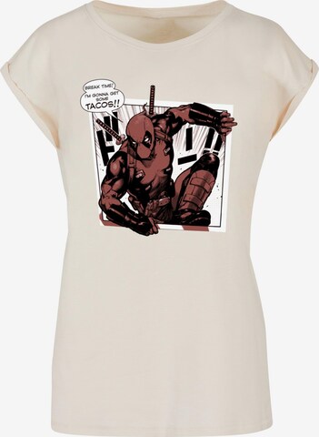 ABSOLUTE CULT Shirt 'Deadpool - Tacos Breaktime' in Beige: front