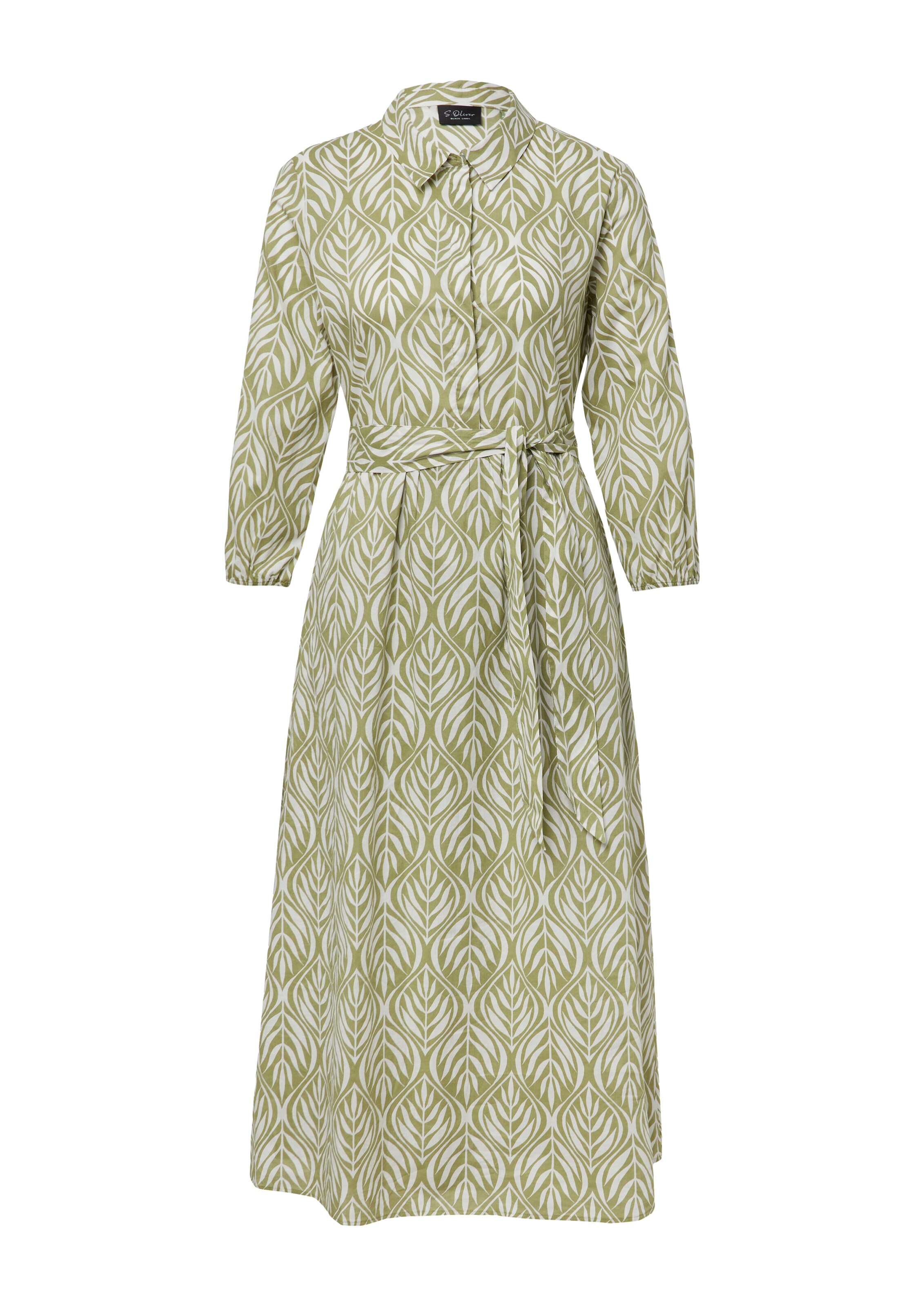 s.Oliver BLACK LABEL Robe-chemise en kiwi / blanc, Vue avec produit