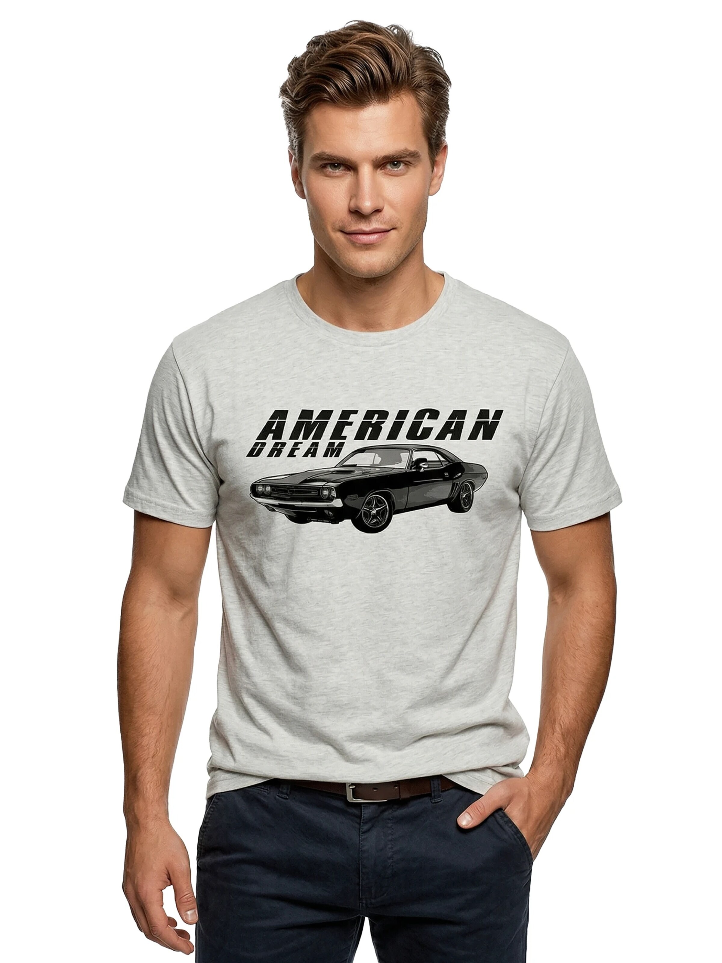 MAKAYA Shirt 'American Dream' in Grey