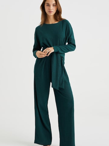 WE Fashion Jumpsuit in Groen: voorkant