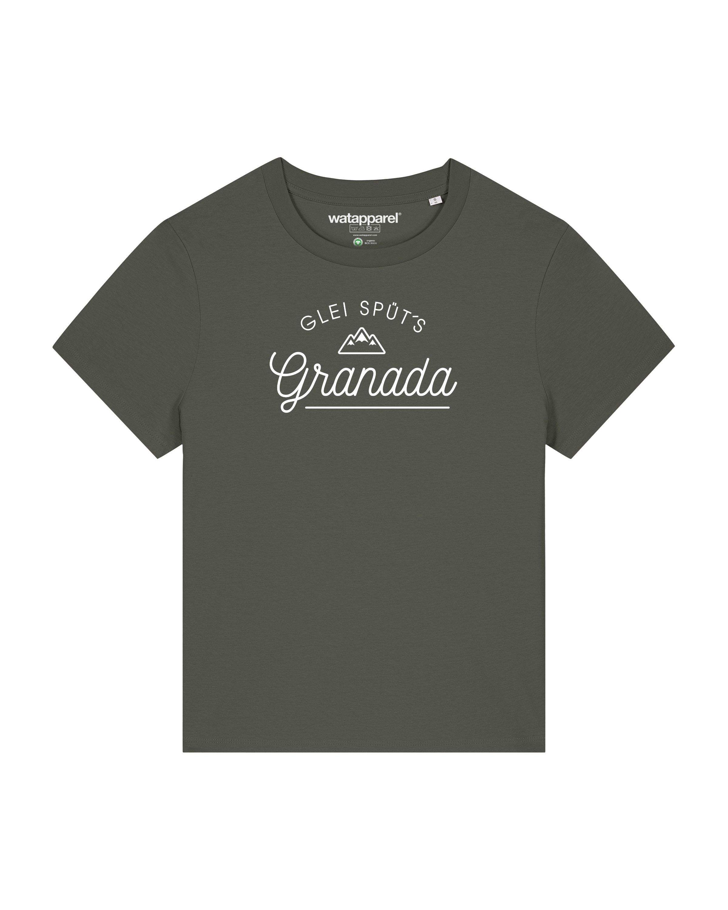 Watapparel T-Shirt ' Glei Spüt's Granada ' in Grün: Vorderseite
