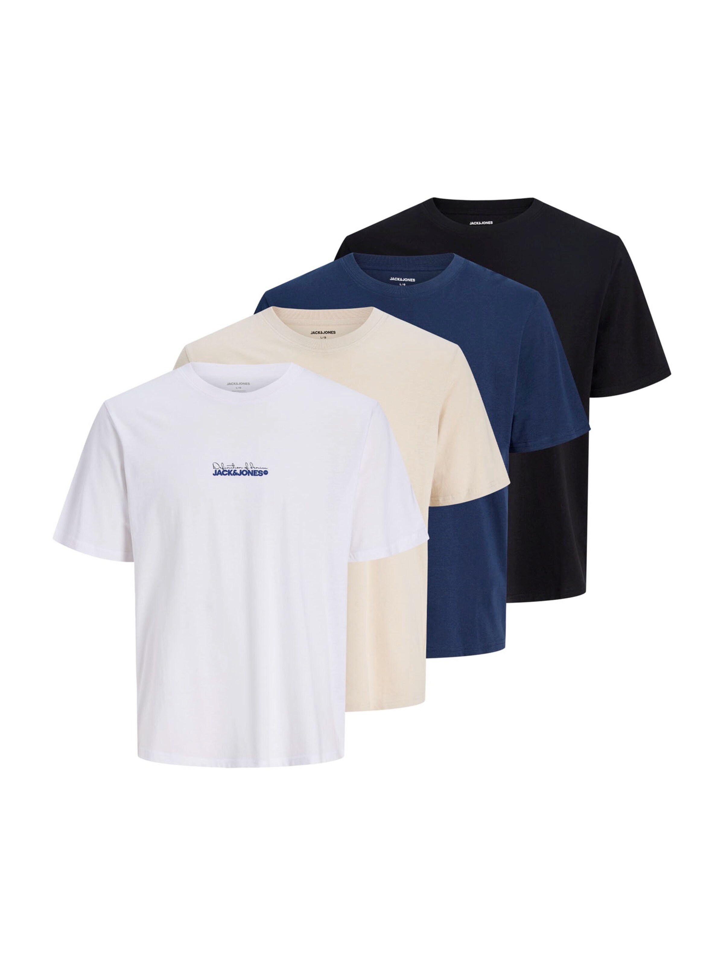 JACK & JONES T-Shirt 'JJKENDRICK' en XS en beige / marine / noir / blanc, Vue avec produit