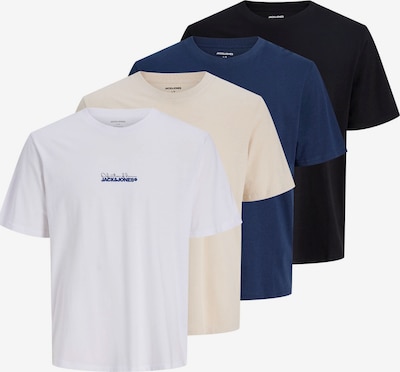 XS dydžio Marškinėliai 'JJKendrick' iš JACK & JONES, spalva – smėlio spalva / tamsiai mėlyna / juoda / balta, Prekių apžvalga