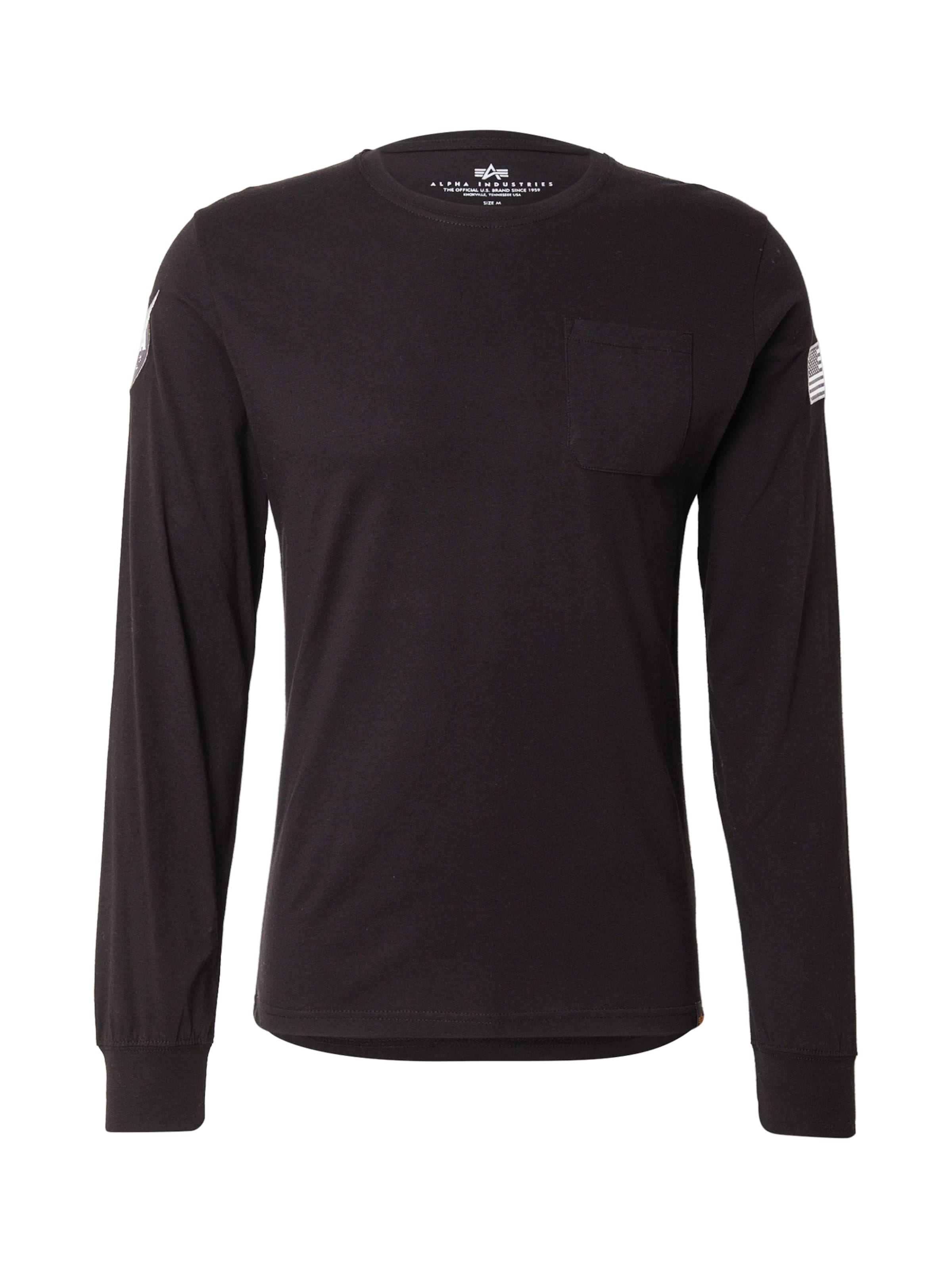 T-Shirt 'NASA' ALPHA INDUSTRIES en noir : devant