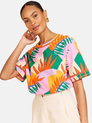 T-shirt love & roses en mélange de couleurs : devant