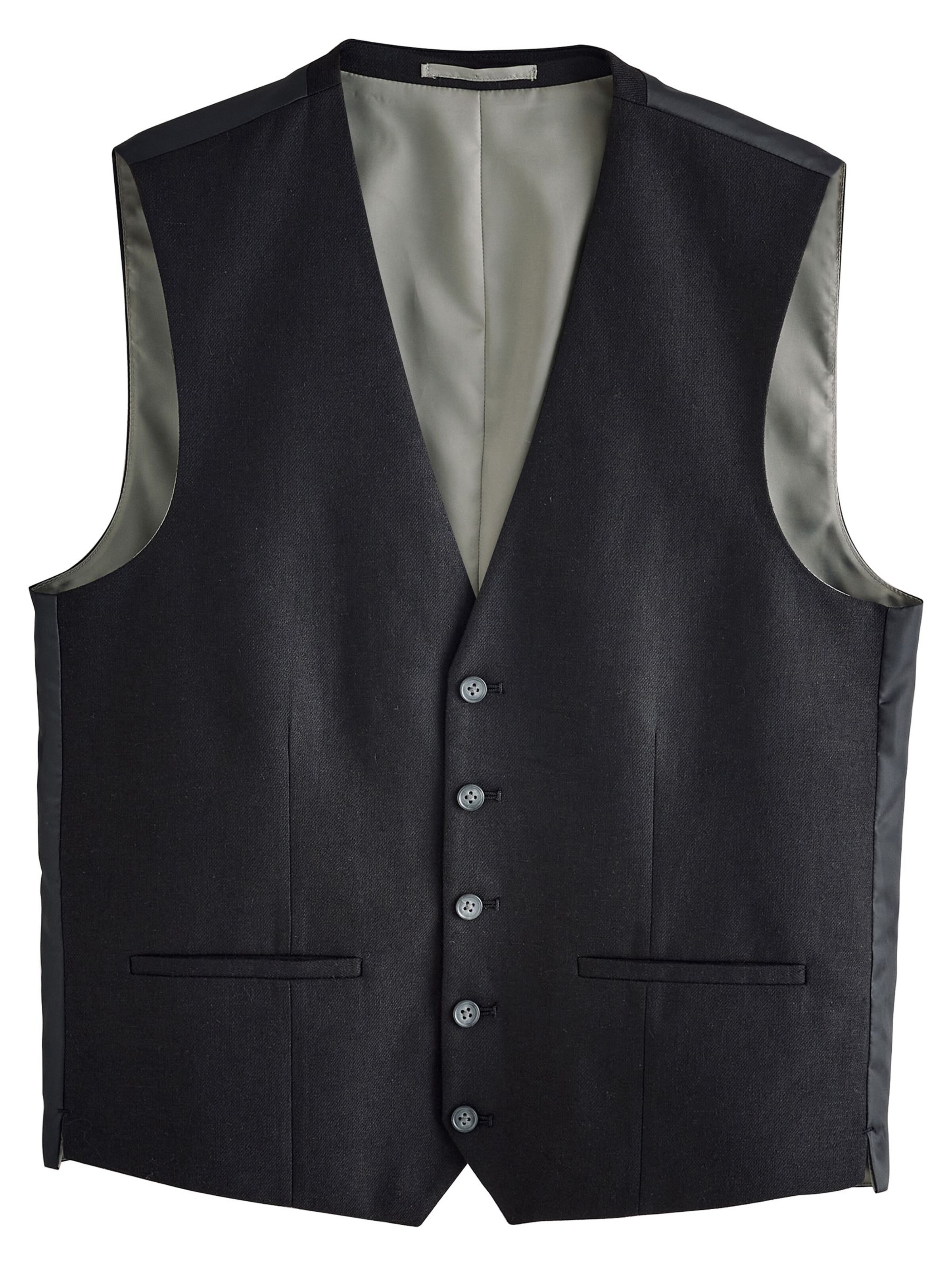 Next Anzugweste in Schwarz: Vorderseite