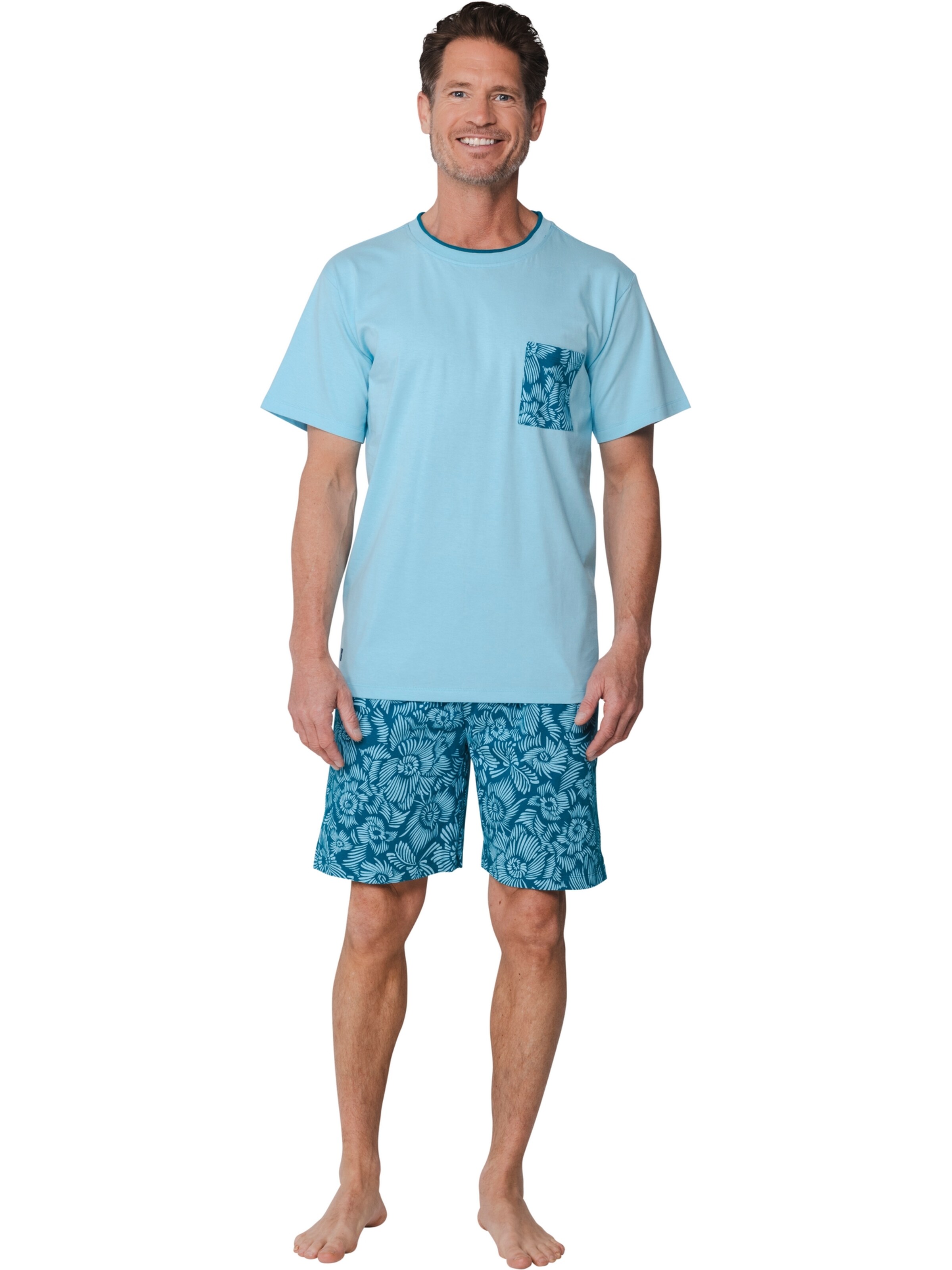 Pyjama court 'Shortama' Pastunette en bleu