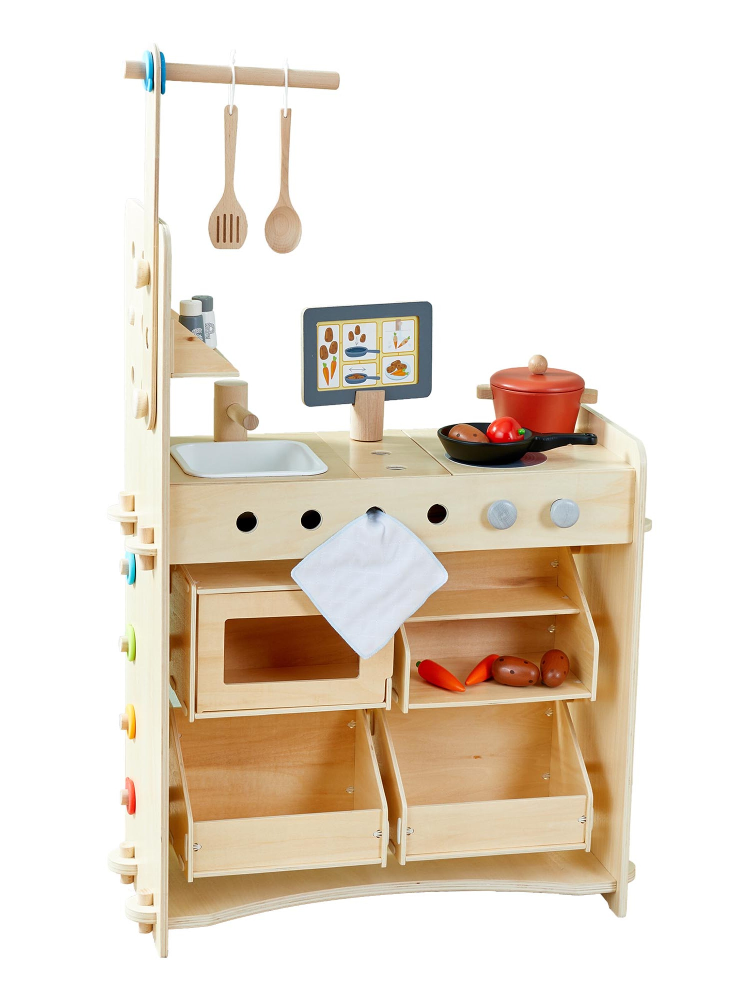 HABA Spel ' Spiel Studio 3 in 1 – Küche, Kaufladen & Werkstatt ' in Gemengde kleuren: voorkant