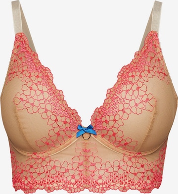 La Muel Lingerie Bra 'longline embroidery' in Pink: front