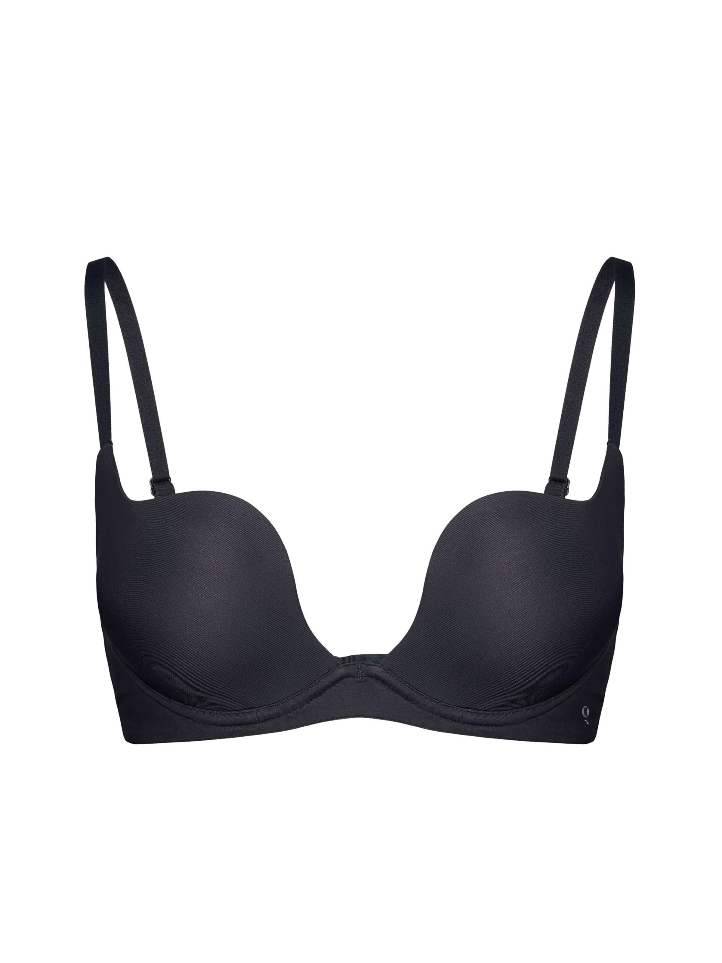 ESOTIQ - Push-up Sujetador 'Push-up-BH Claudia, Plunge-Dekolleté, herausnehmbare Polster' en negro