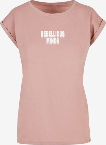 Merchcode T-Shirt  'Rebellious Minds' in Pink: predná strana