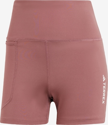 ADIDAS TERREX Skinny Sporthose in Braun: predná strana