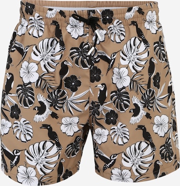 BOSS Black Swimming shorts 'Piranha' in Beige: front