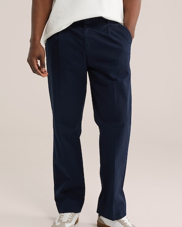 WE Fashion Loosefit Bukser med lægfolder i blå: forside