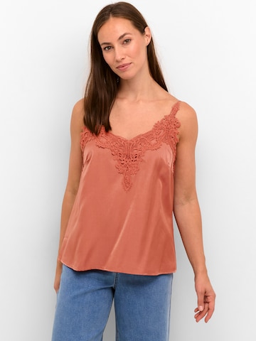 Cream Top 'Anna' in Orange: front