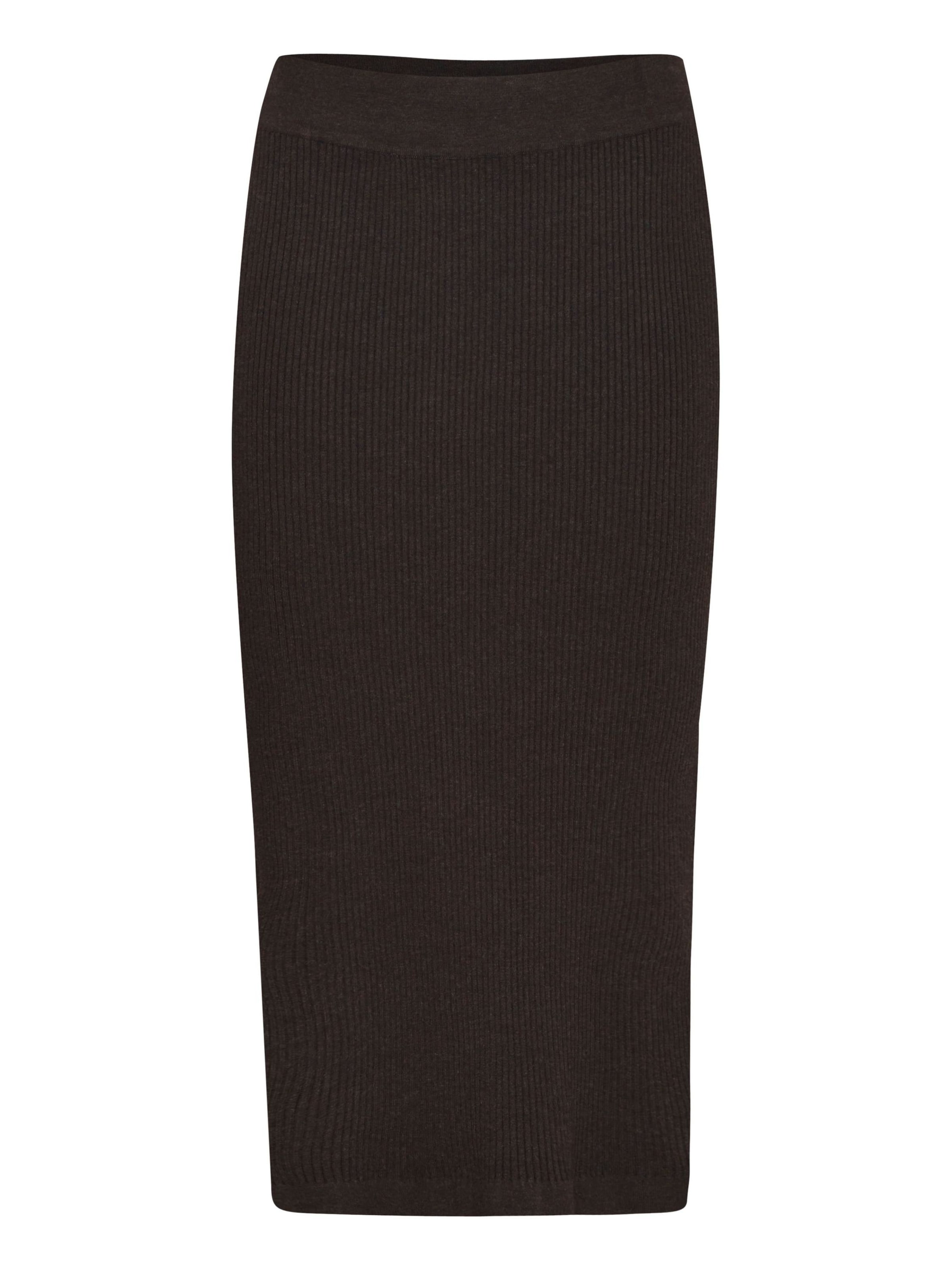 PULZ Jeans Nederdel 'SARA' i mørkebrun, Produktvisning