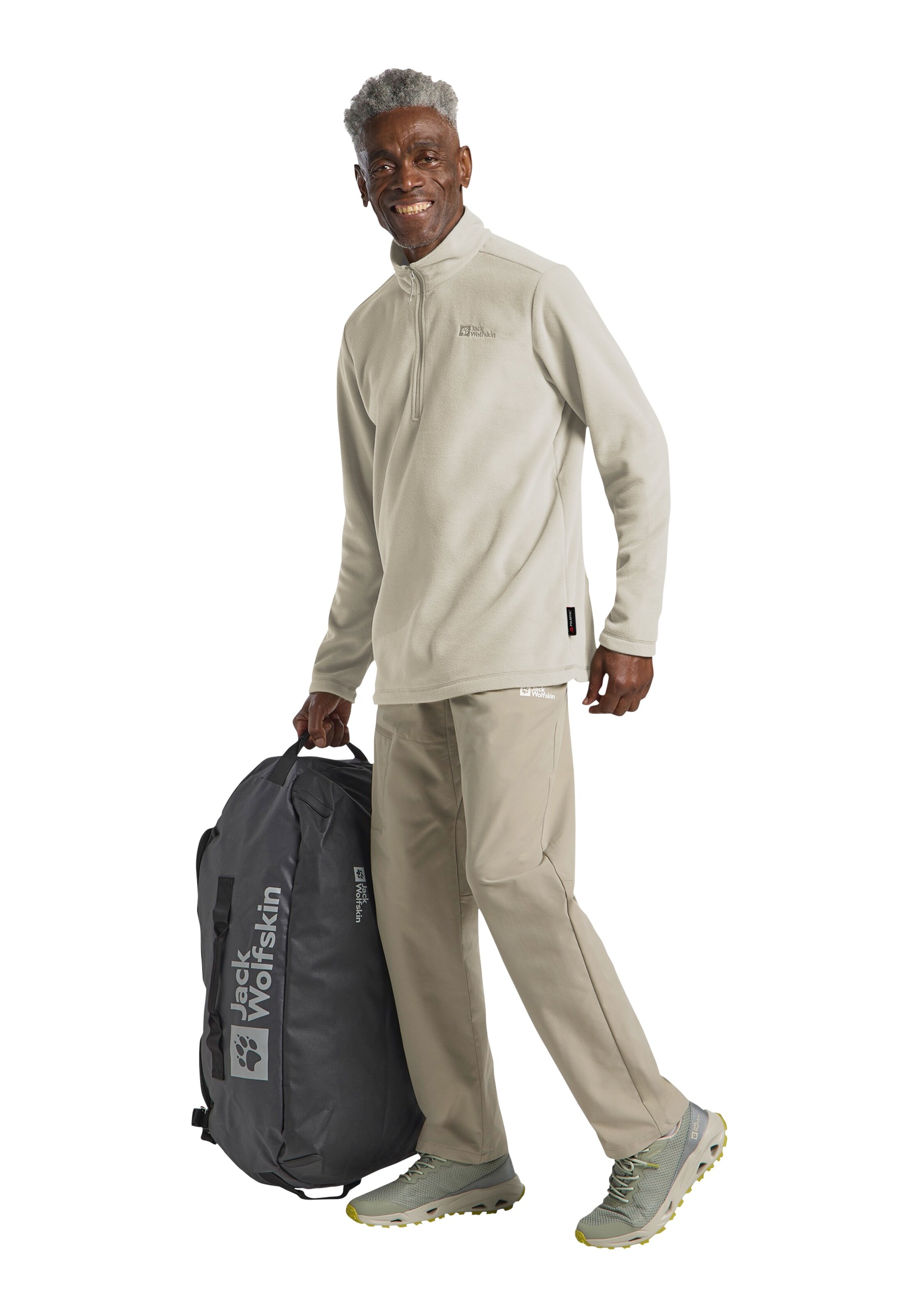 JACK WOLFSKIN Sportpullover 'Taunus' in Beige