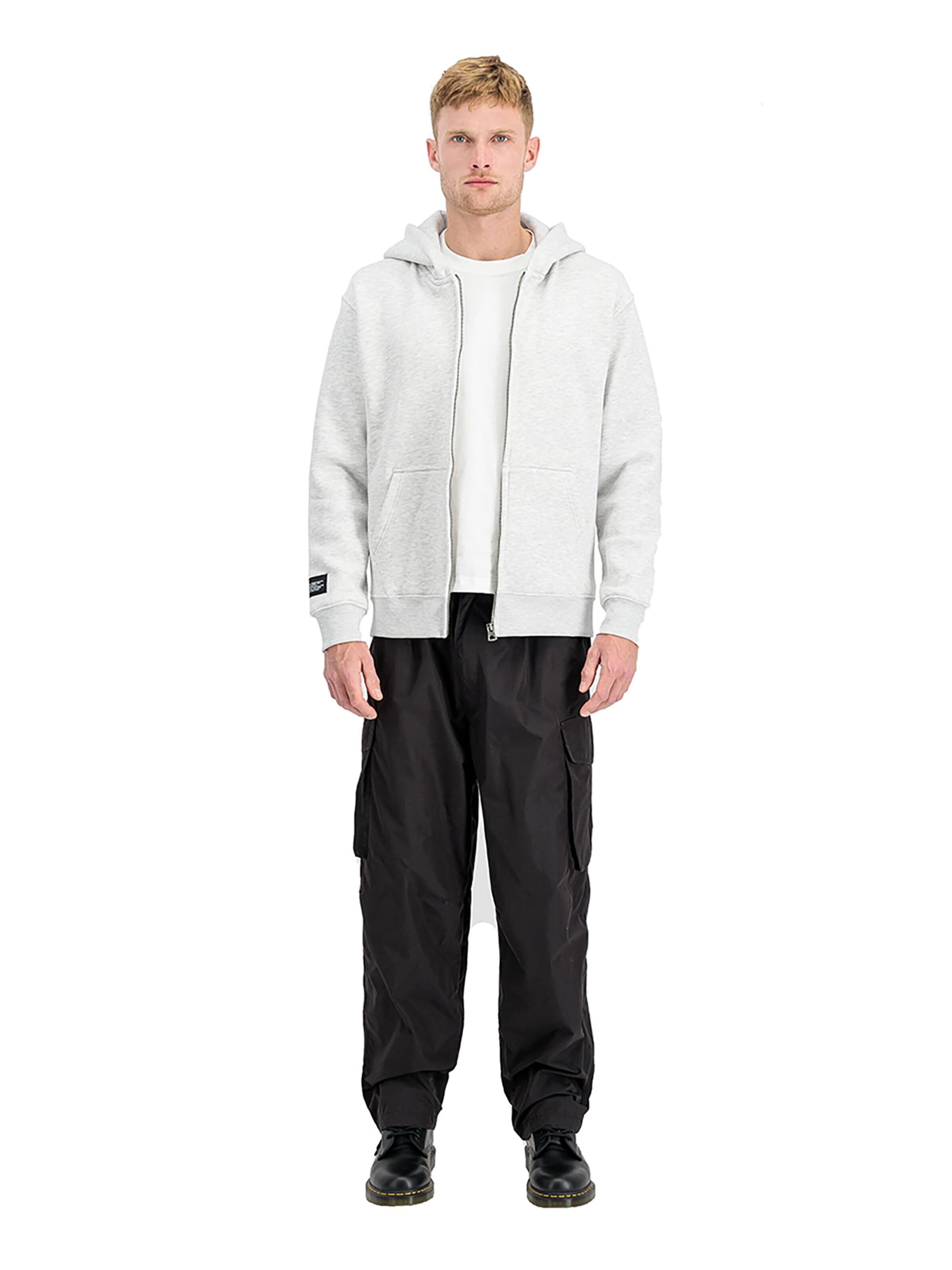 ALPHA INDUSTRIES Sweatjacke in Grau: Vorderseite
