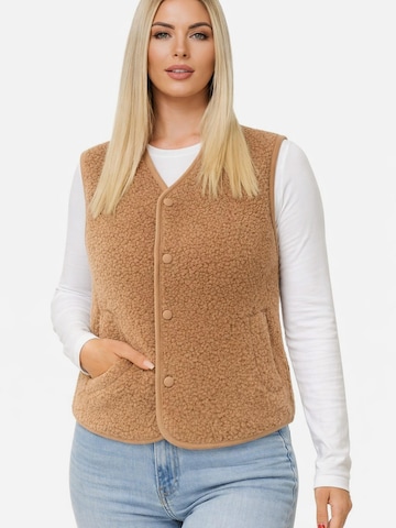 Worldclassca Weste 'Damen Kurze Kuschel Weste' in Beige: Vorderseite