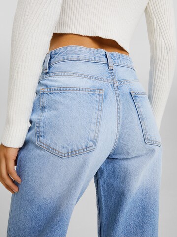 Wide leg Jeans de la Bershka pe albastru