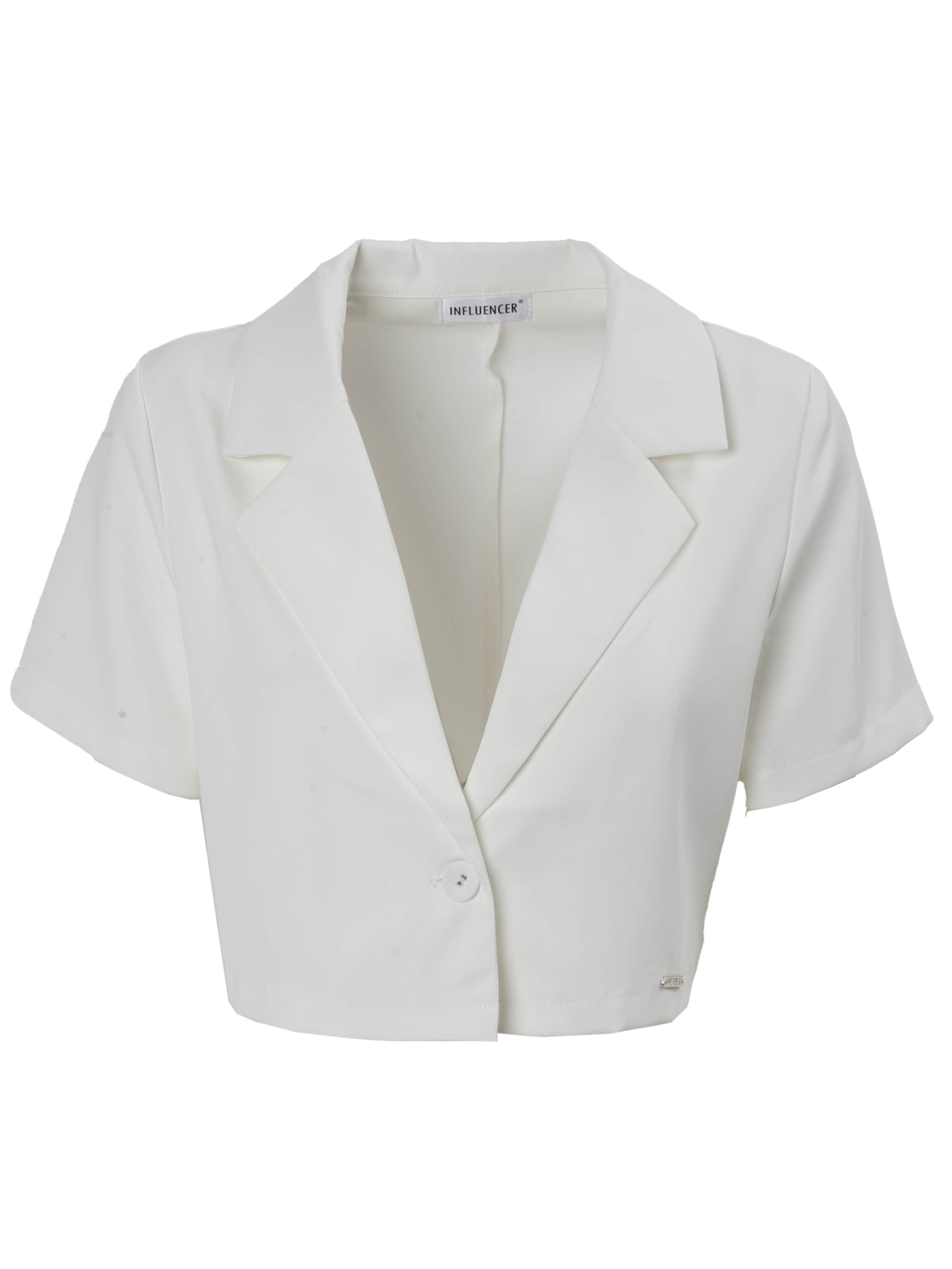 Influencer Blazer in Weiß: Vorderseite