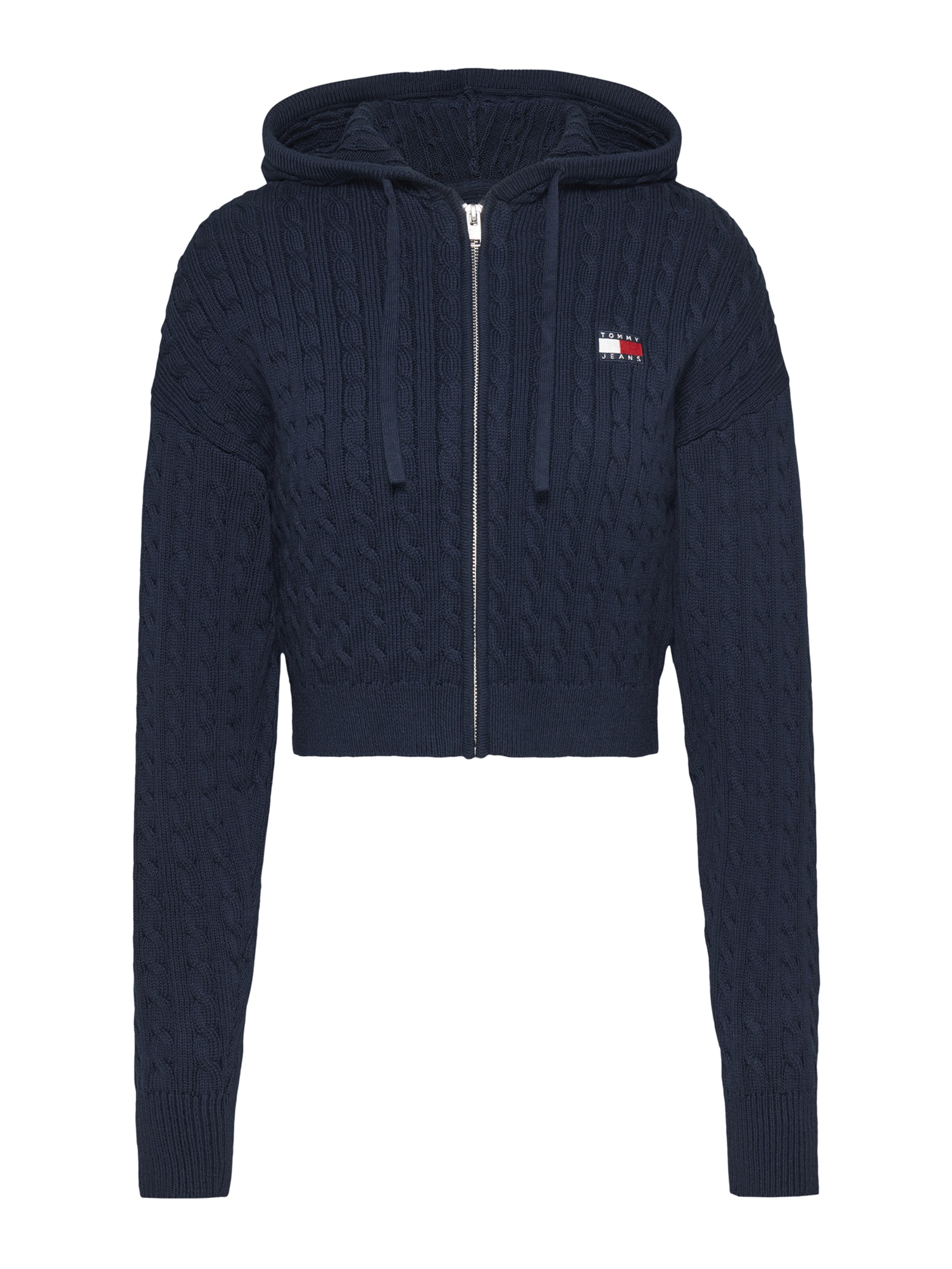 Tommy Jeans Плетена жилетка в синьо: отпред