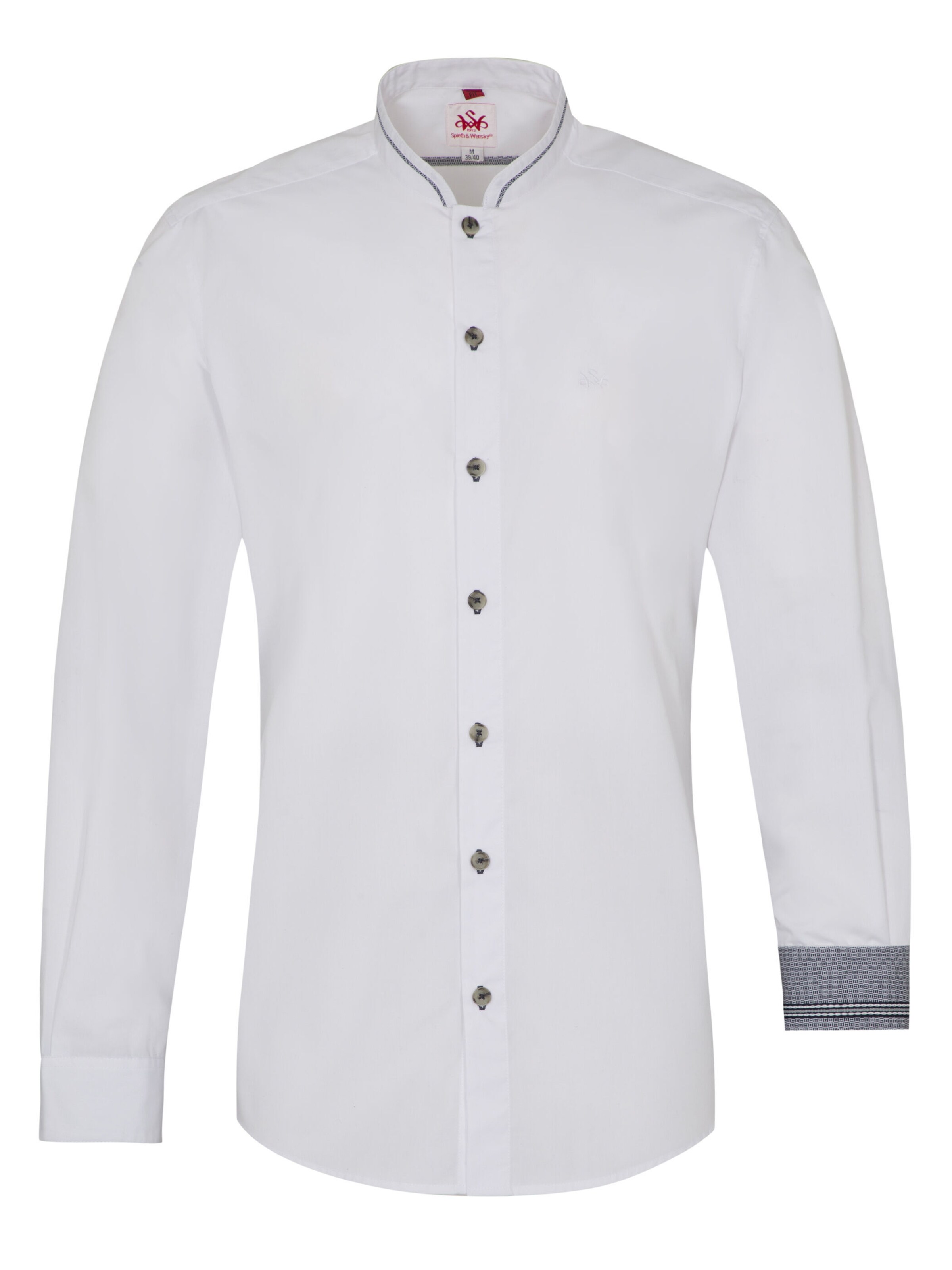 Chemise folklorique 'Danton' SPIETH & WENSKY en blanc : devant