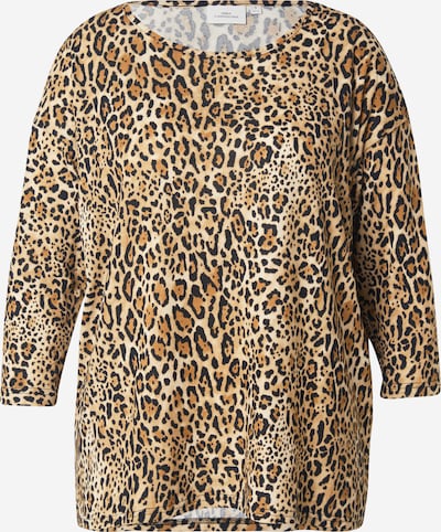 Marškinėliai 'CARALBA' iš ONLY Carmakoma, spalva – smėlio spalva / ruda (konjako) / juoda, Prekių apžvalga