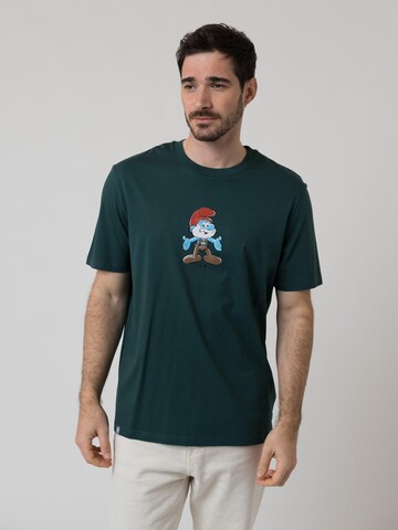 Bavarian Caps Shirt 'Papa Schlumpf' in Green: front