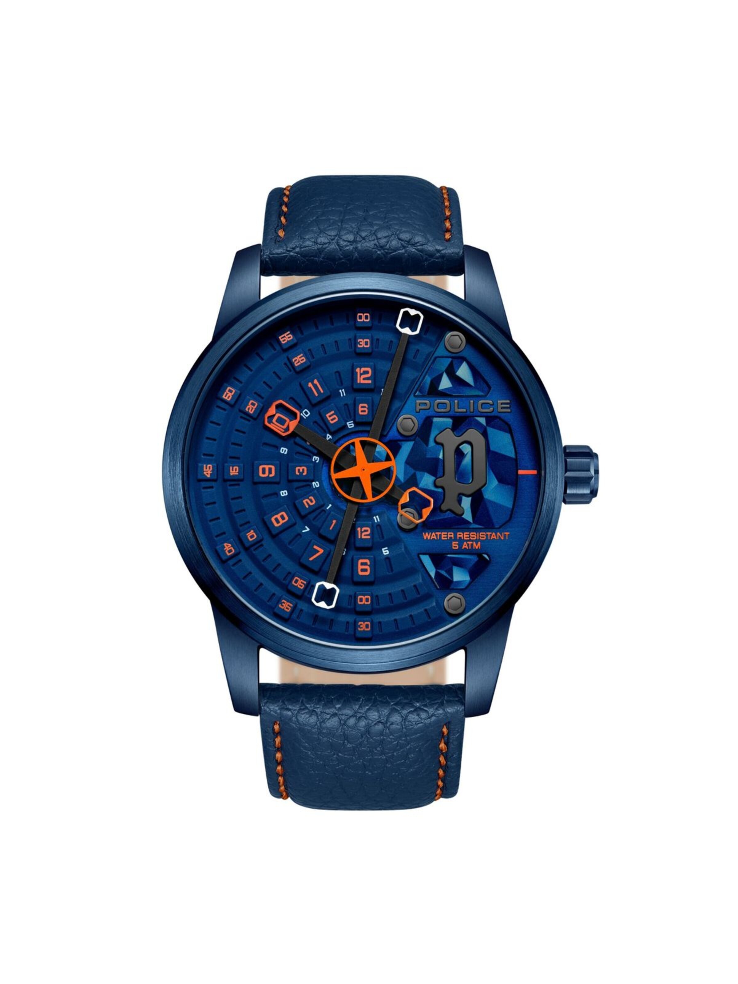 Montre à affichage analogique POLICE en bleu : devant