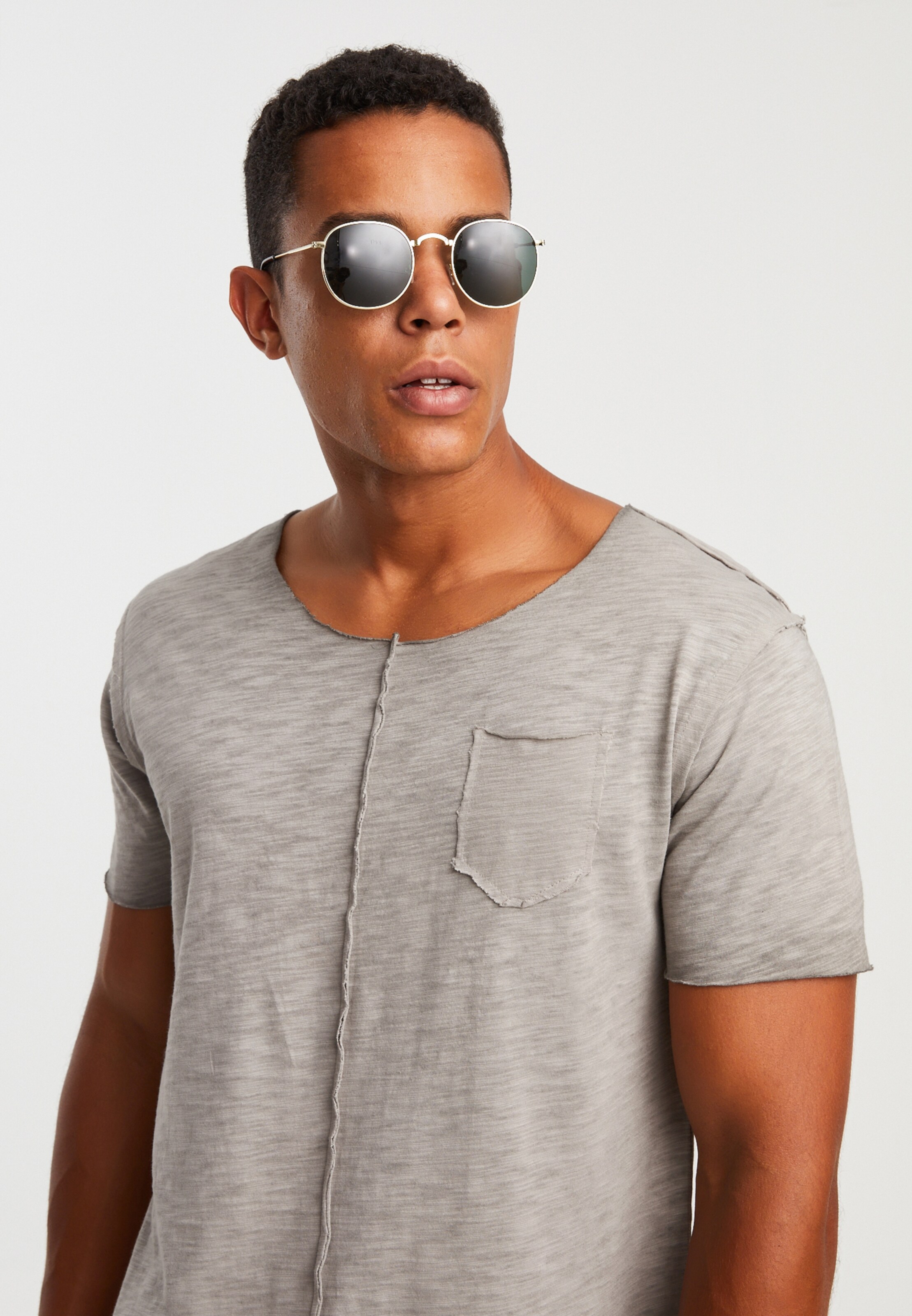 Männer Shirts Leif Nelson T-Shirt in Graumeliert - LH25056 Männer Shirts Leif Nelson T-Shirt in Graumeliert - LH25056