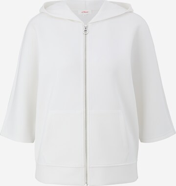 s.Oliver Zip-Up Hoodie in White: front