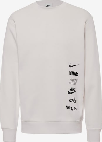 Nike Sportswear Tapered Athletic Sweatshirt 'Club Fleece' in White: front