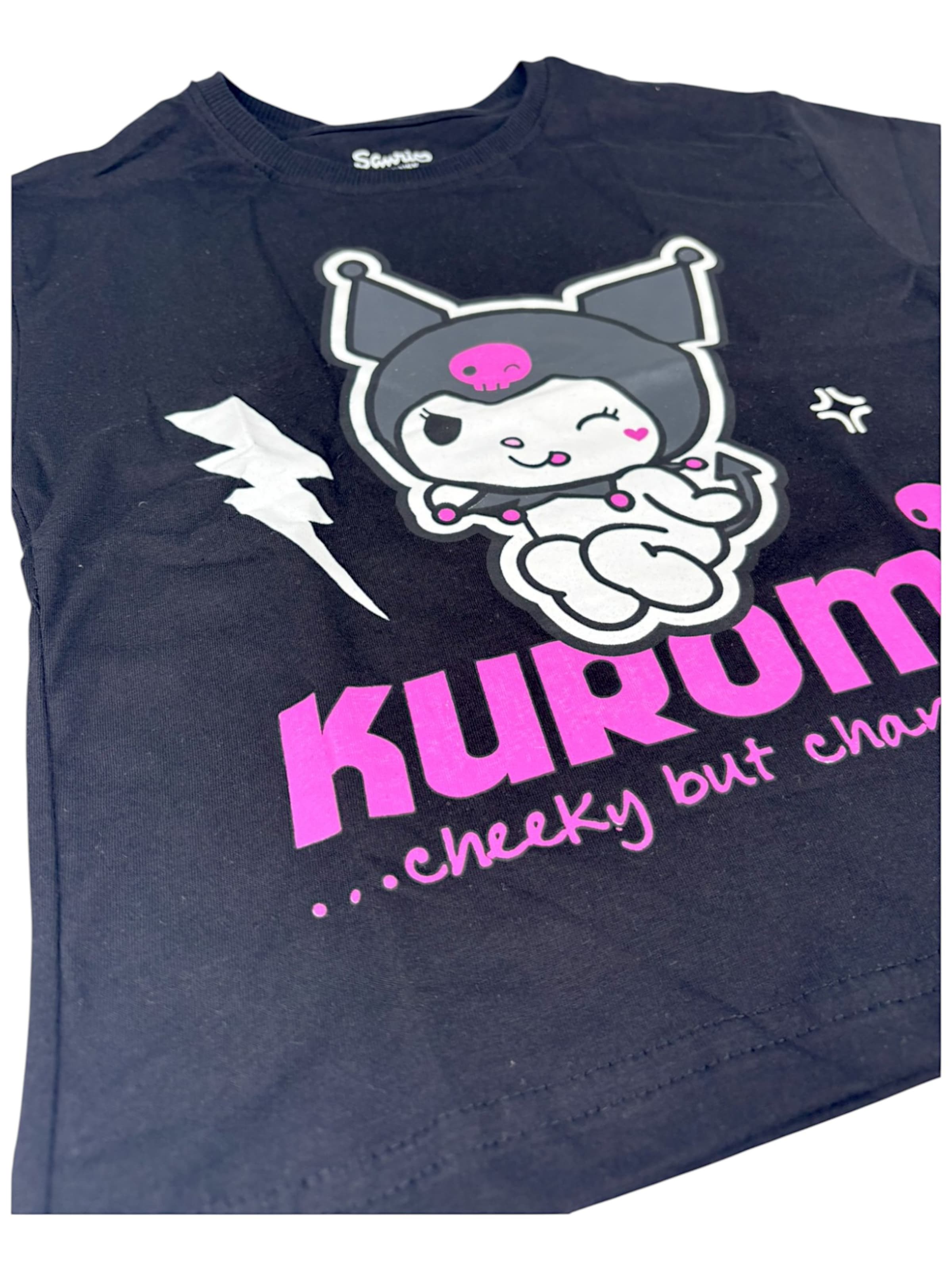 HELLO KITTY Shirt 'Hello Kitty Kuromi' in Black